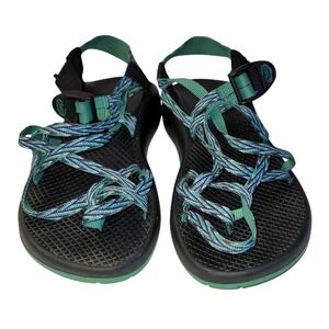 Chaco Z/Cloud X2 Women 7 Teal Blue Strappy Hiking Sandals Vibram Sole Gorpcore